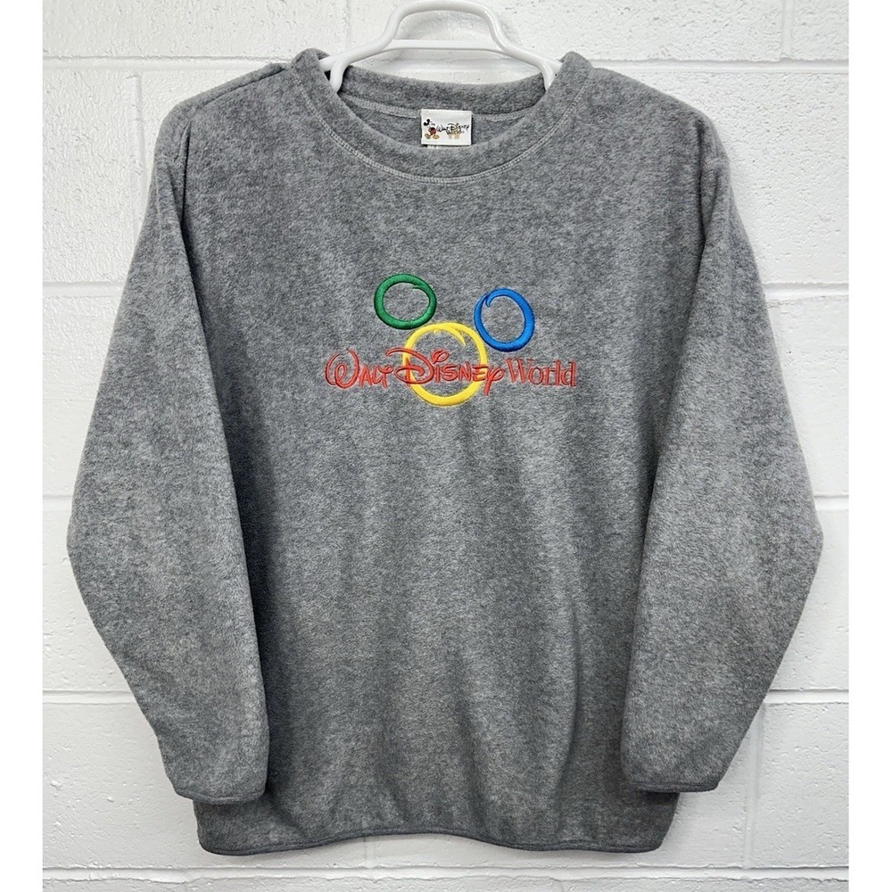 Walt Disney World‎ Sweatshirt Gray Vintage Fleece Embroidered / Mens Large